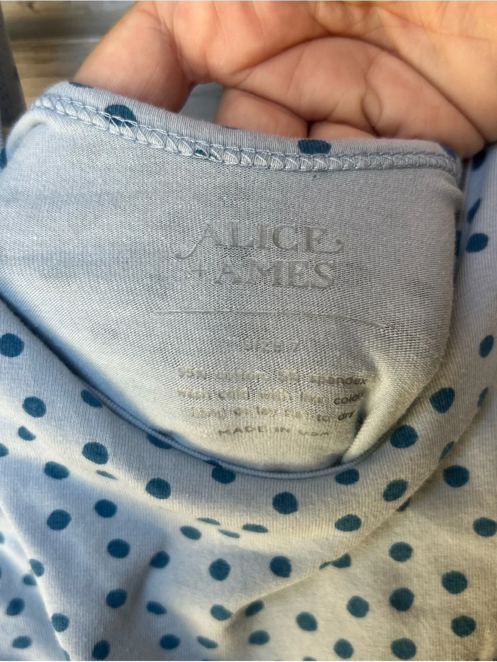 Alice + Ames Sly Blue Polka Dot Tank Ballet Dress Size 7 excellent used conditio